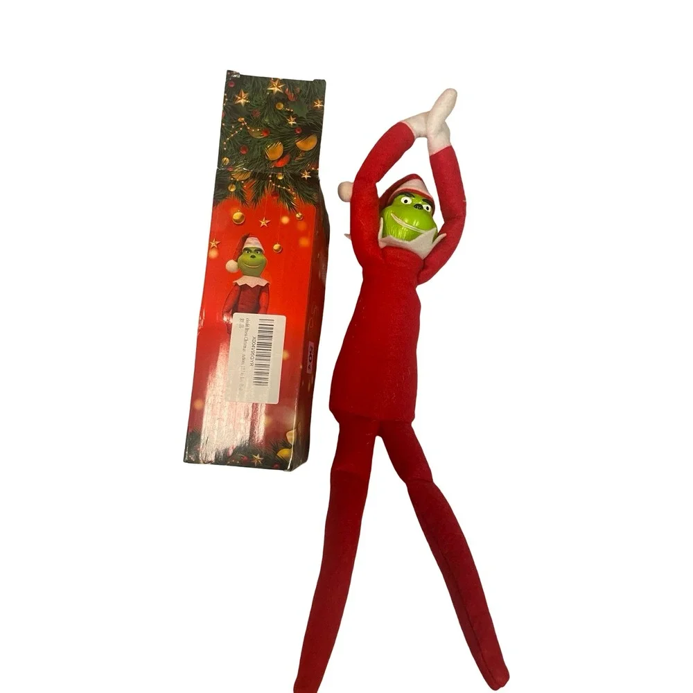 Grinch Christmas Elf Doll 13 inch Poseable Plush Holiday Decoration with‎ Box